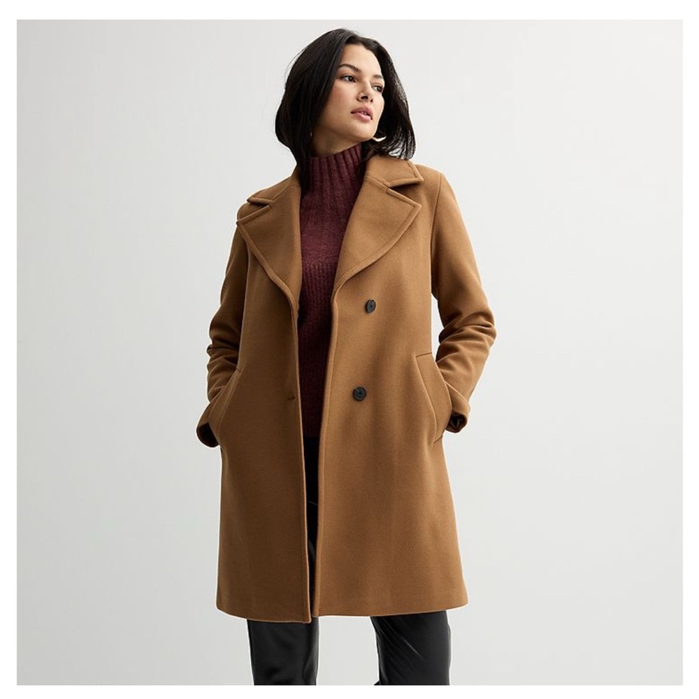 NWOT Nine West Tan Double-Breasted Women's Coat